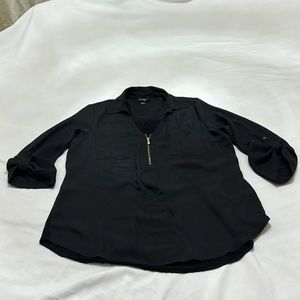 By&By L Long Sleeve V Neck with Zipper